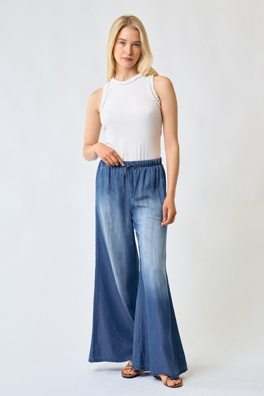 Solid Knit Tank With Ruffle Trim