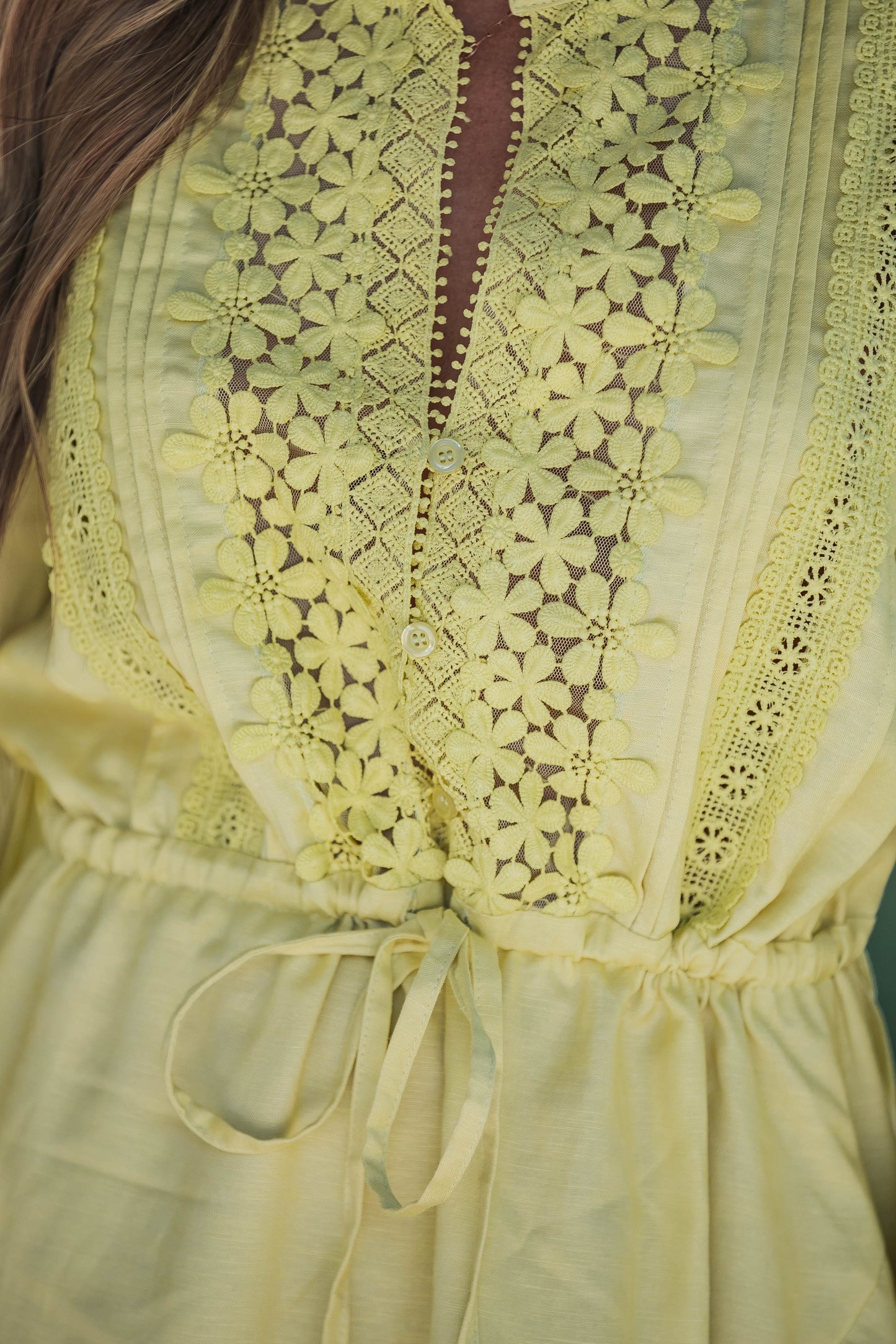 Lemon Drop Linen Billowy Fit Mini Flowy Skirt Dress