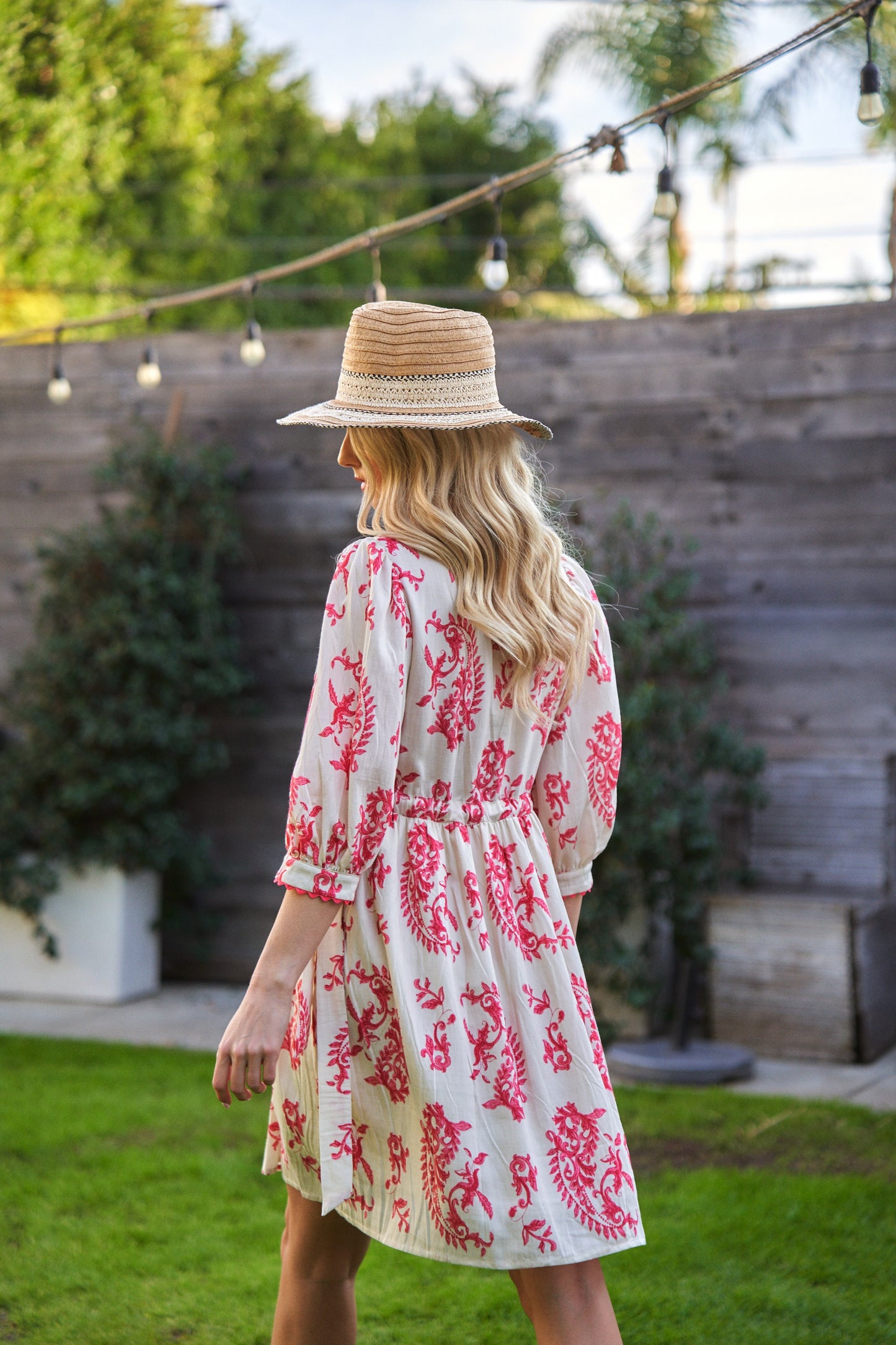 Raspberry Button Down Mini Dress