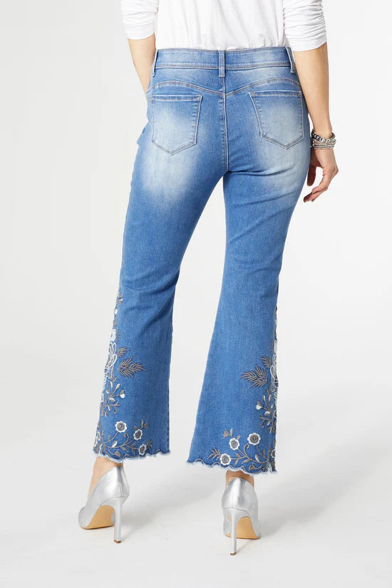 Omg Zoey Zip Flare Embroidered With Scallop Bottom