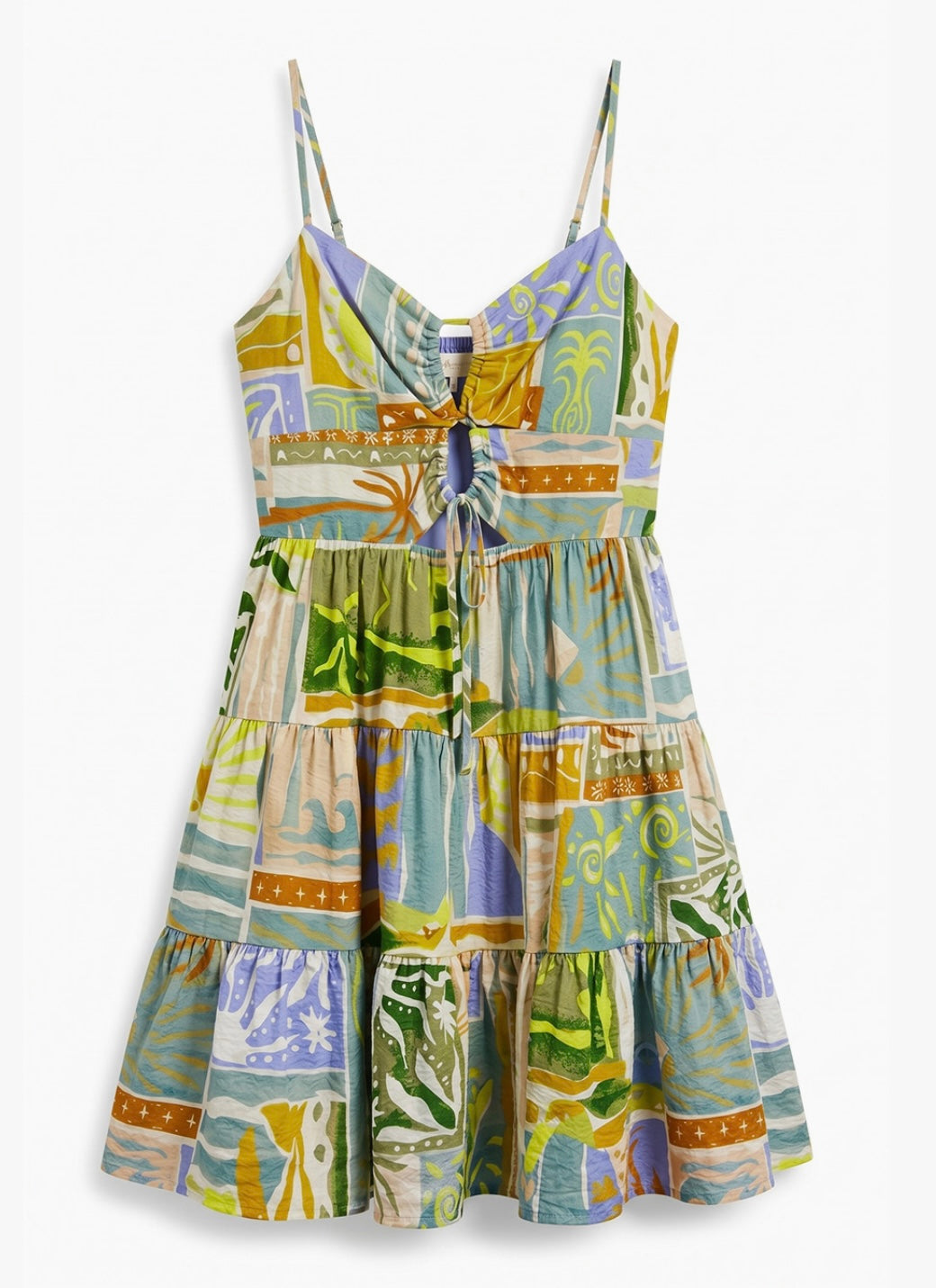 Printed Cut Out Mini Dress