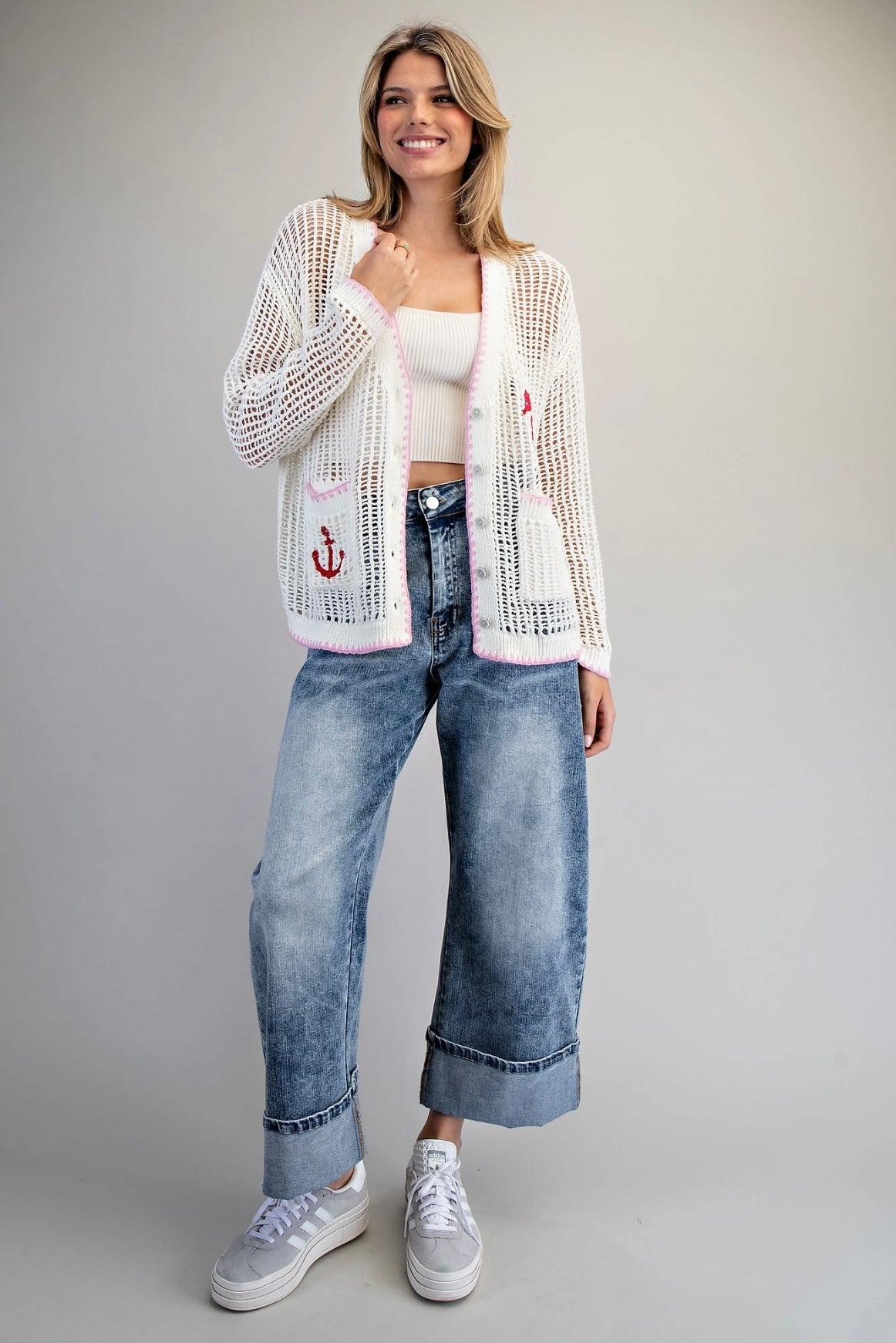 Coastal Inspired Open Knit Cardigan
