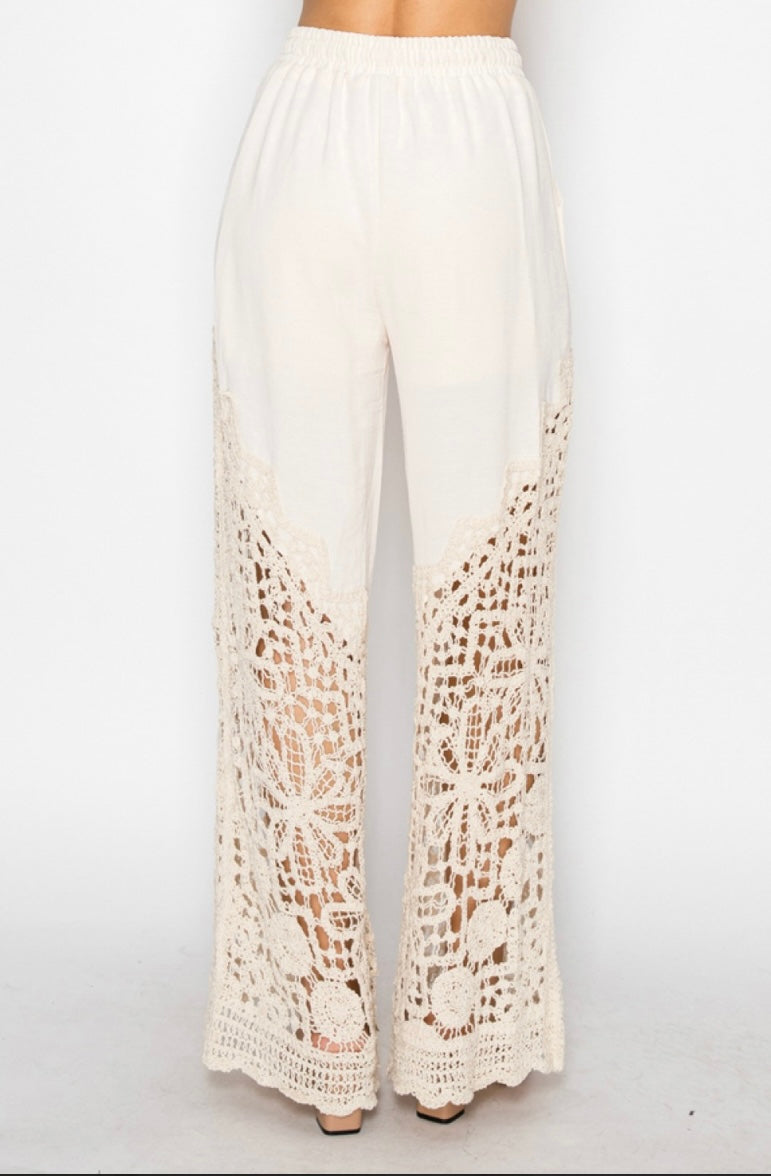 Crochet Lined Drawstring Pants