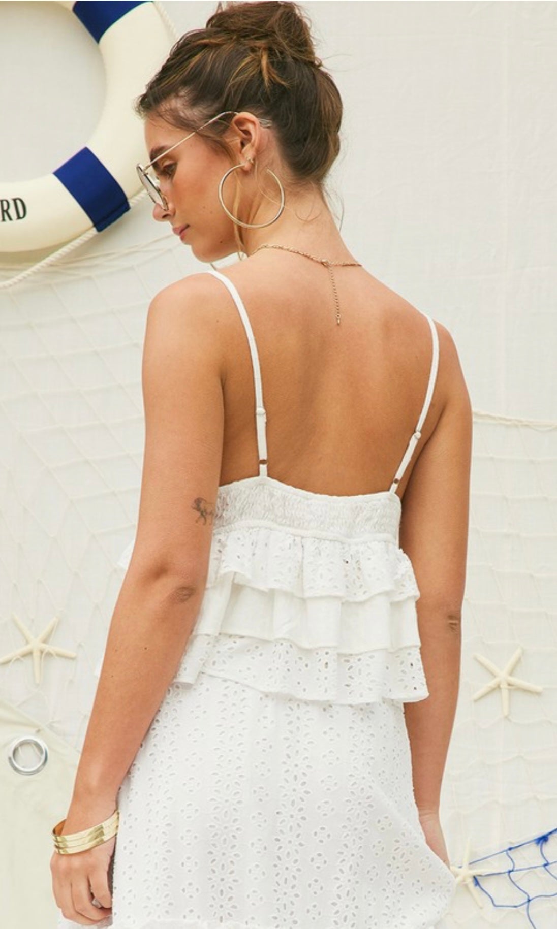 Sue Eyelet Cami Top