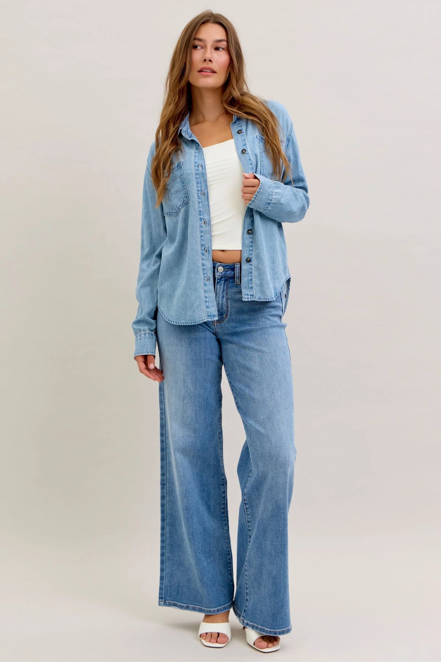 Judy Blue Western Denim Shirt