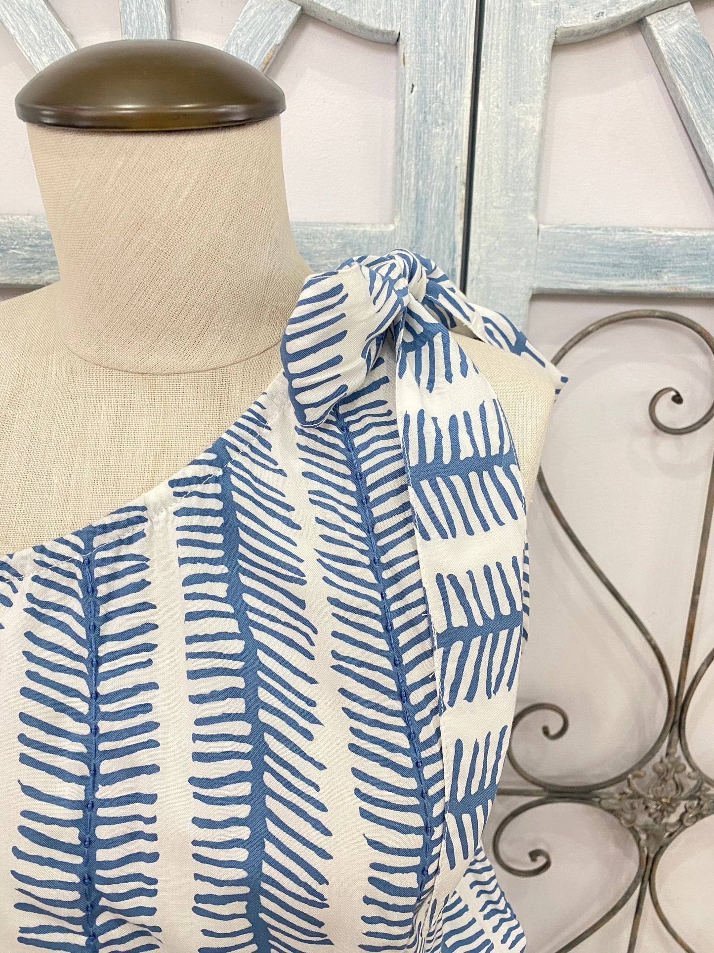 One Shoulder Fish Bone Maxi Dress (Assorted Colors)