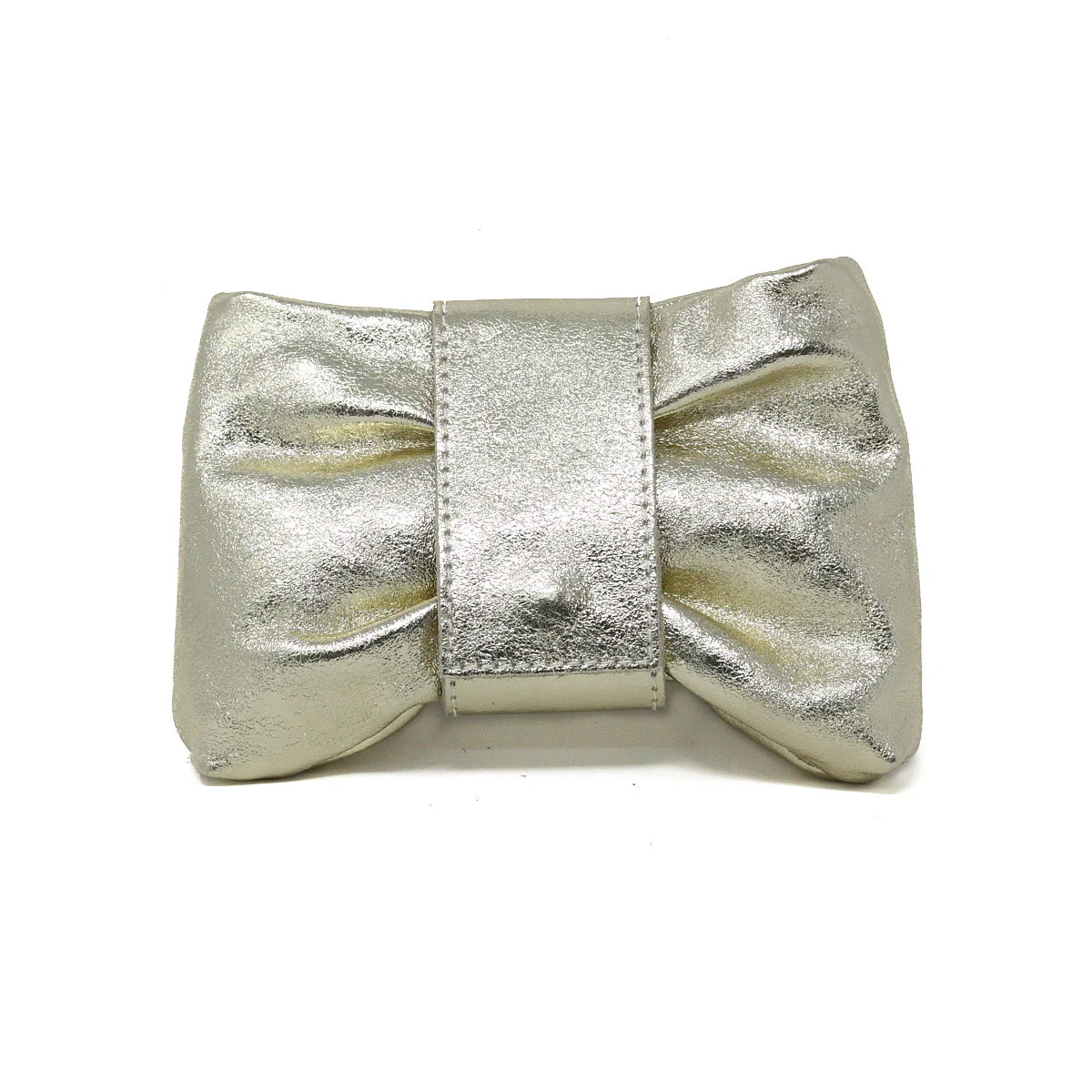 Gold Metallic Leather Bow Bag (Assorted Sizes)