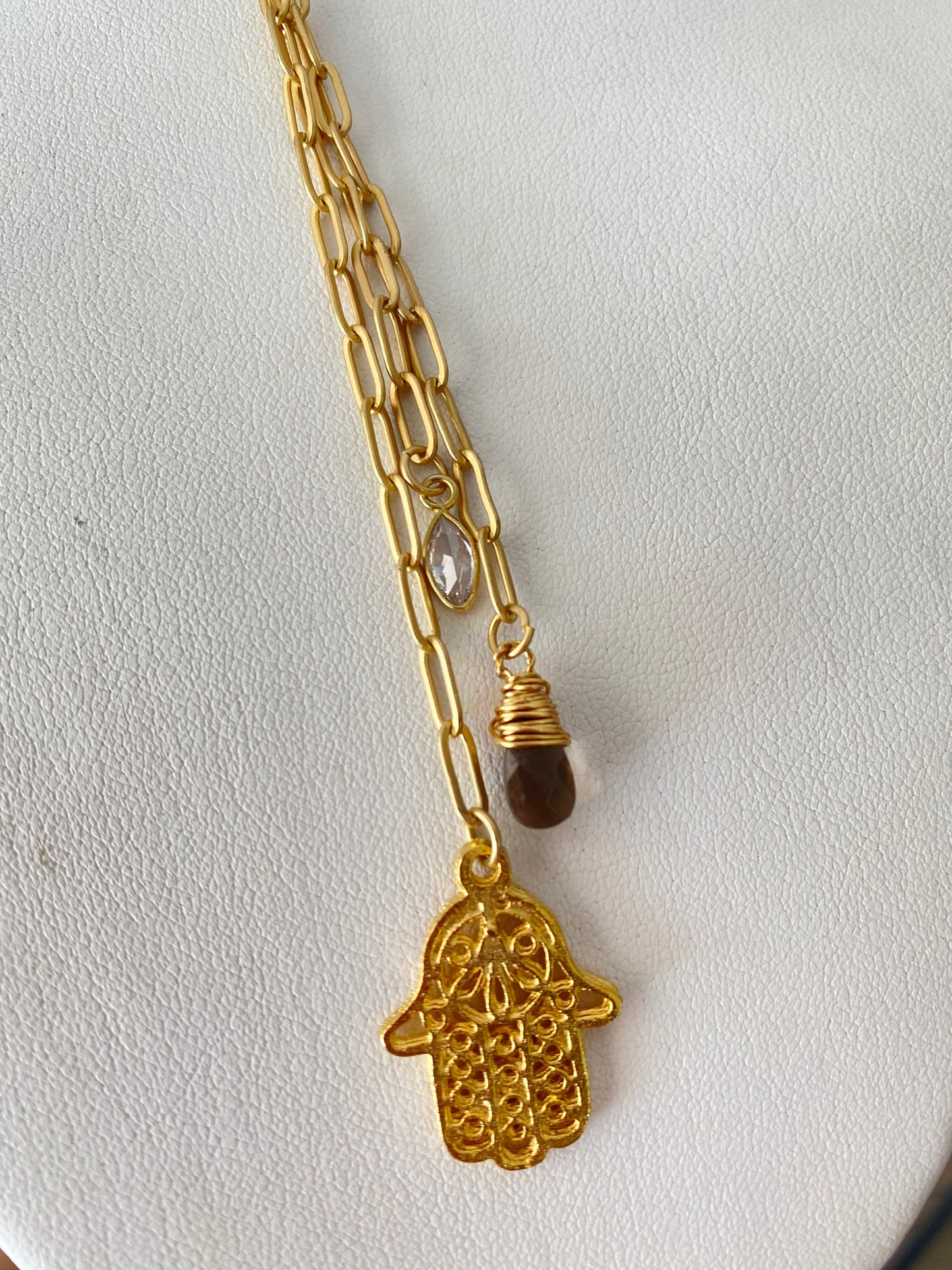 Hamsa Hand Lariat Necklace