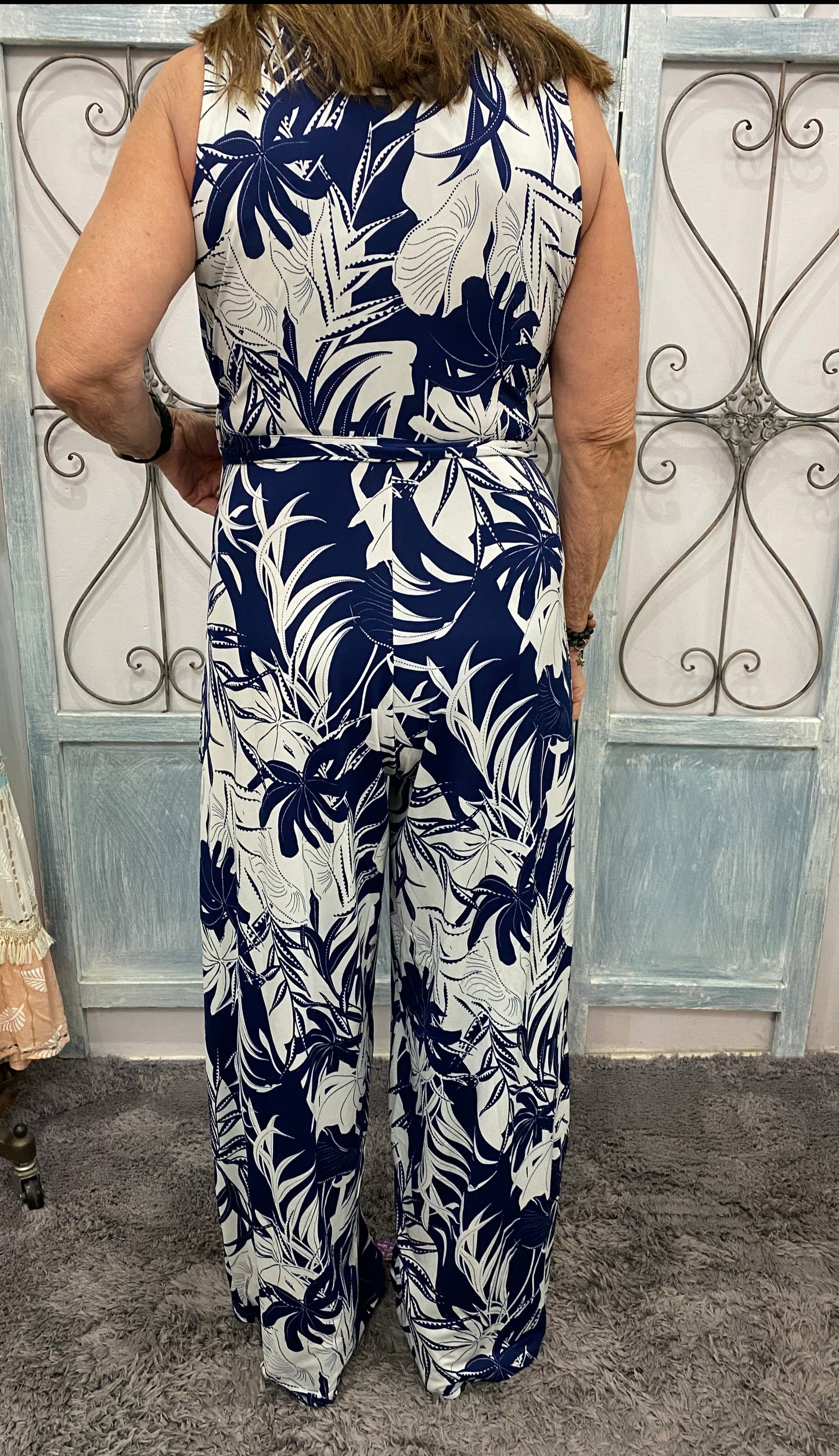 Navy Winifred Sleeveless Jumpsuit