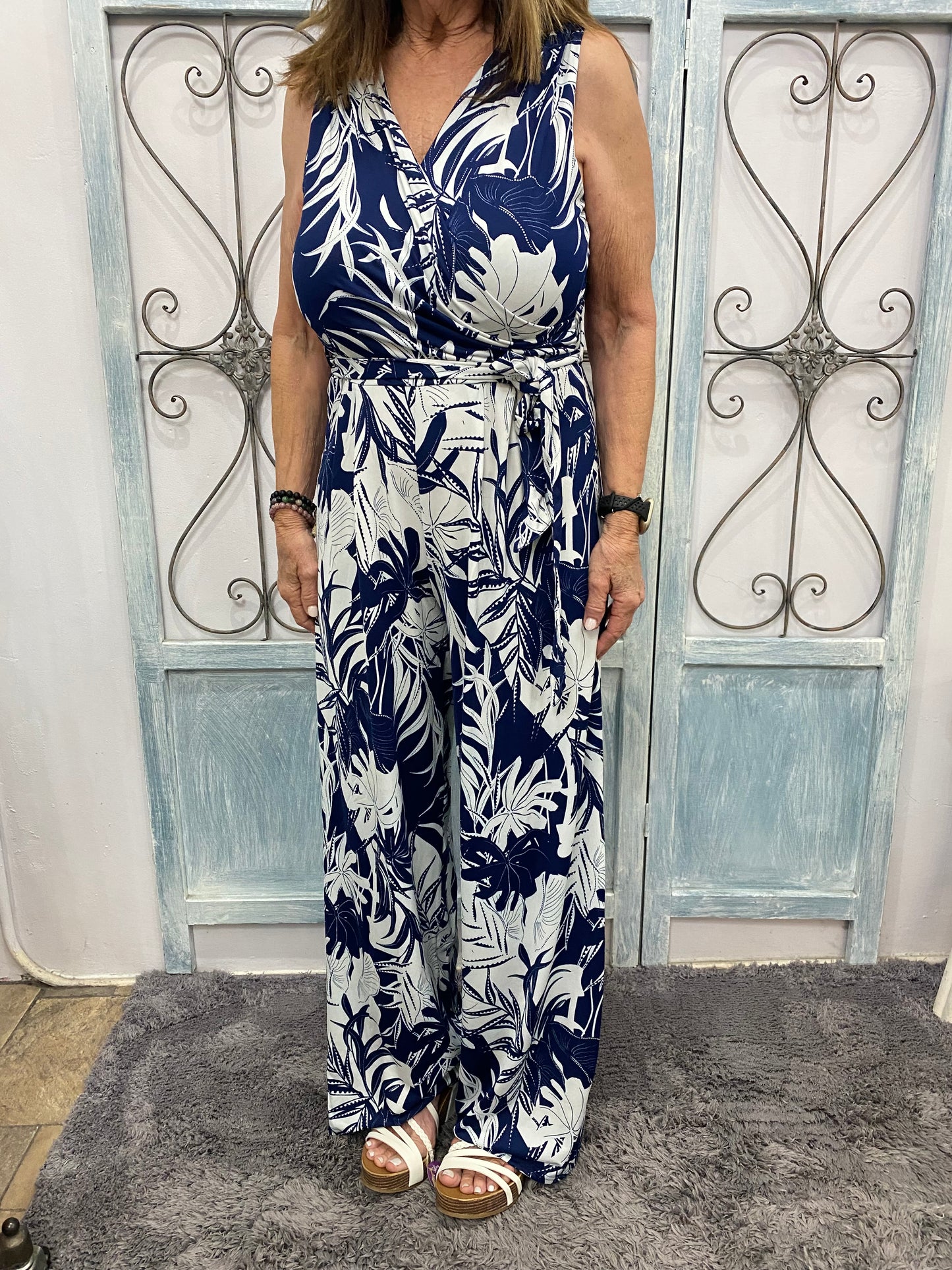Navy Winifred Sleeveless Jumpsuit