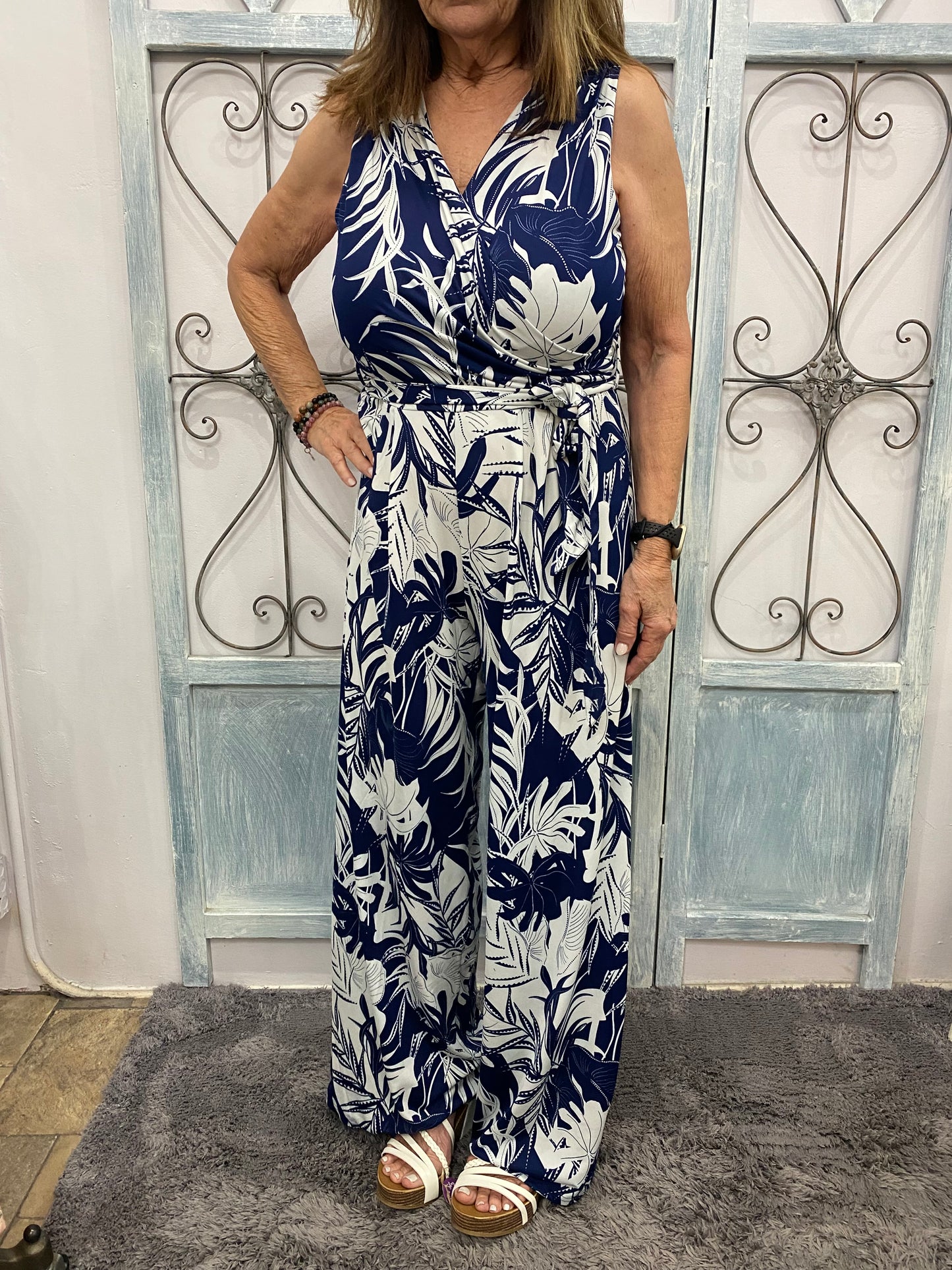 Navy Winifred Sleeveless Jumpsuit