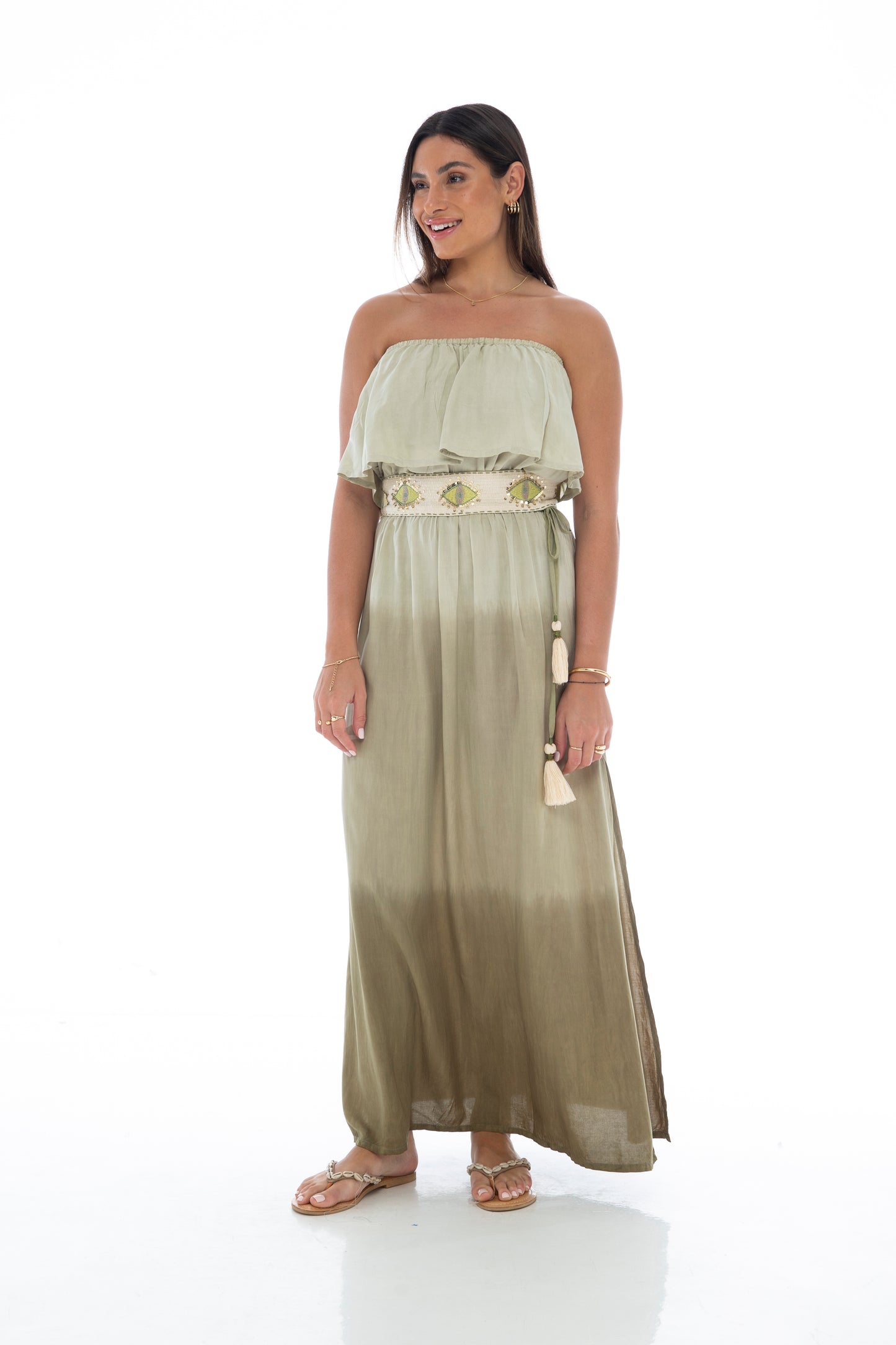 Skemo Frill Tube Maxi Dress