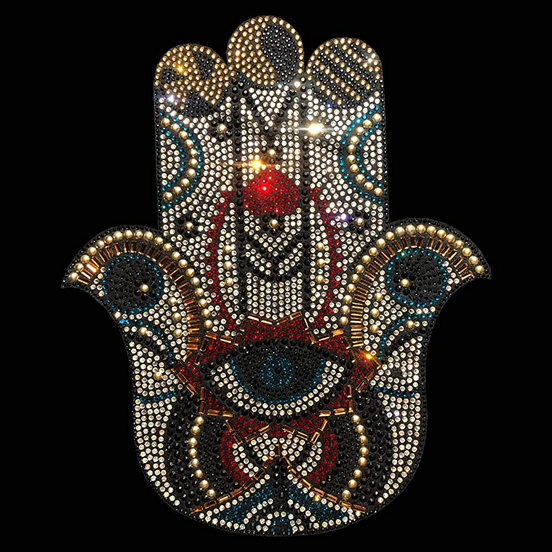 Black Rhinestone Hamsa Blazer