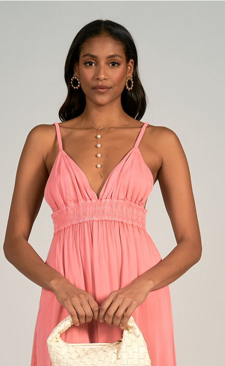 Denim V-Neck Maxi Dress