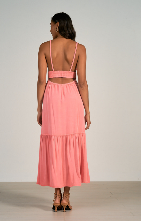 Denim V-Neck Maxi Dress