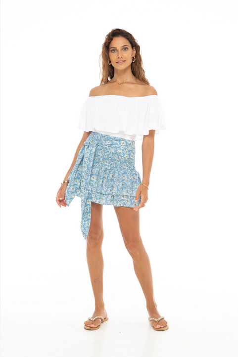 Blue Floral Margarita Mini Skirt