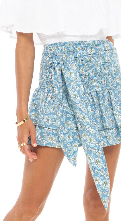 Blue Floral Margarita Mini Skirt
