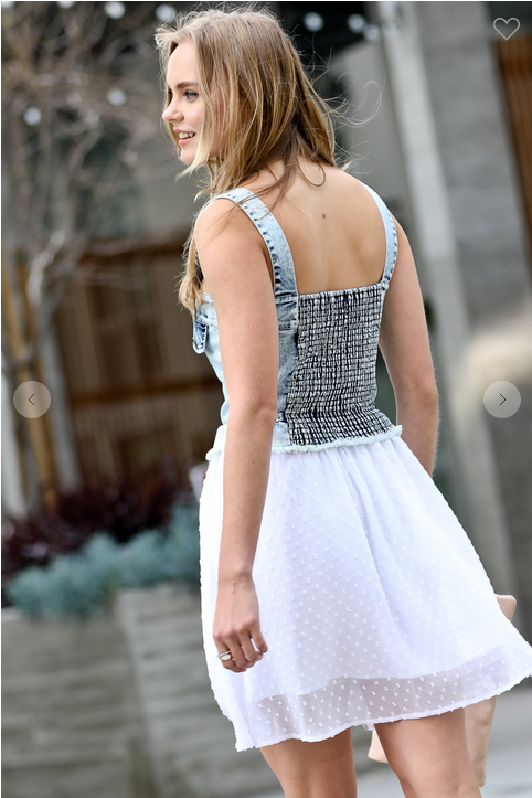 Denim Swiss Dotted Dress