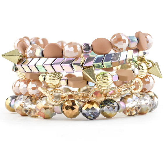 Fall Beaded Bracelet Stack (Assorted Colors)
