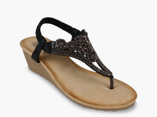 Chloe Rhinestone Wedge Slingback Sandal (Assorted Colors)