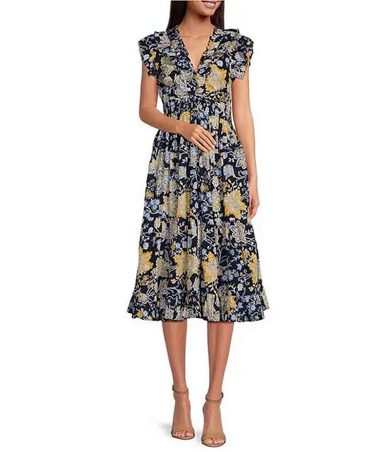 Navy Moonlight Midi Dress