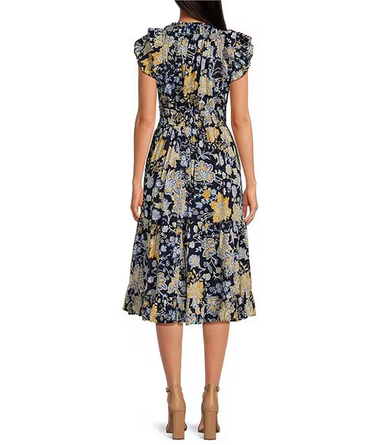 Navy Moonlight Midi Dress