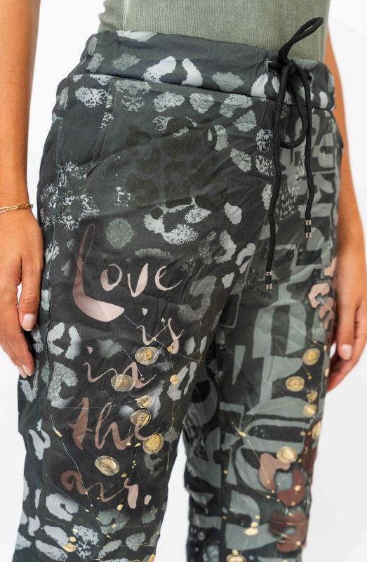 Army Green Love Is In The Air Joggers