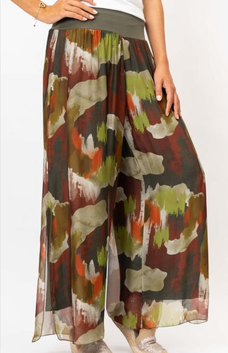 Abstract Silk Pants