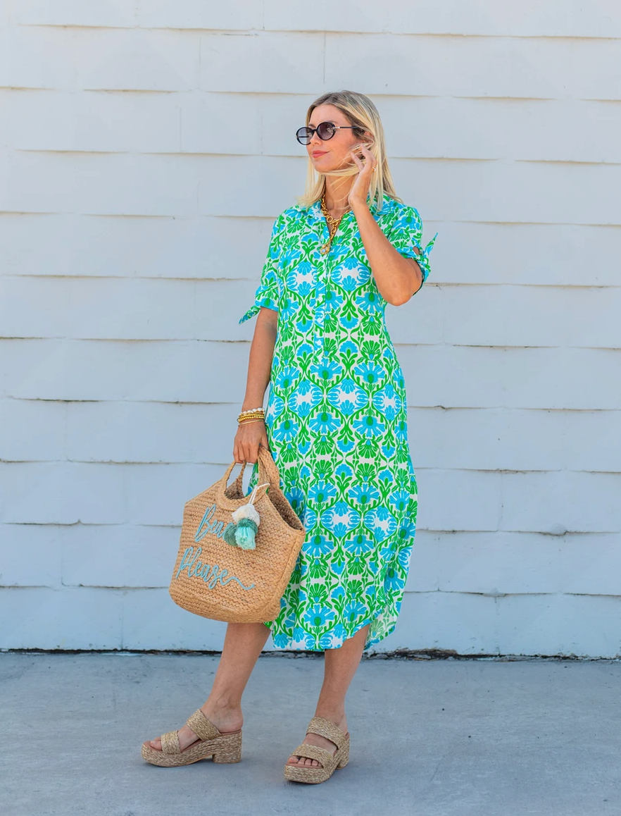 Emerald Croatia Short Sleeve Hailey Midi Dress