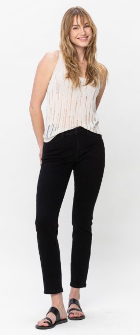 Black Mid-Rise Slim Fit Jeans