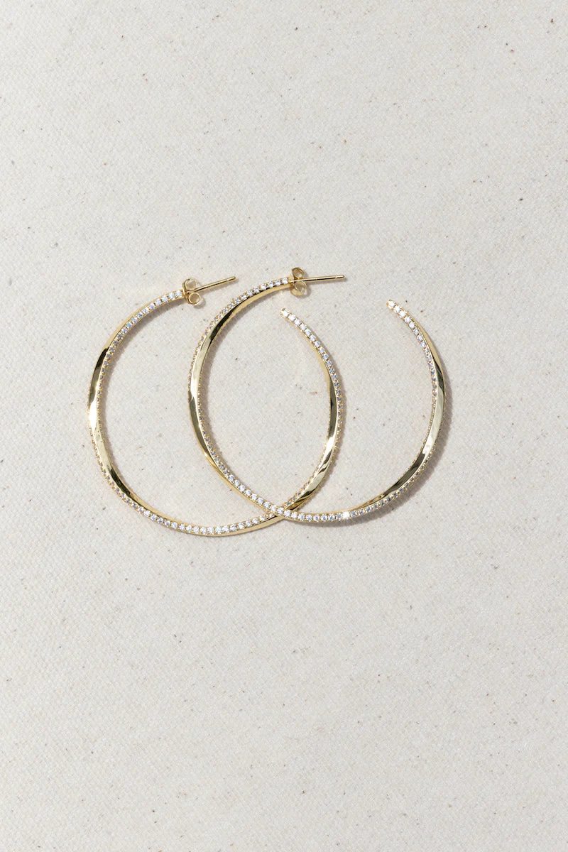 Twisted Hoop Earrings (Silver or Gold Tone)