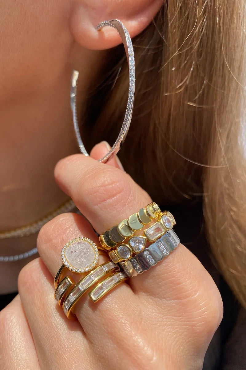 Twisted Hoop Earrings (Silver or Gold Tone)