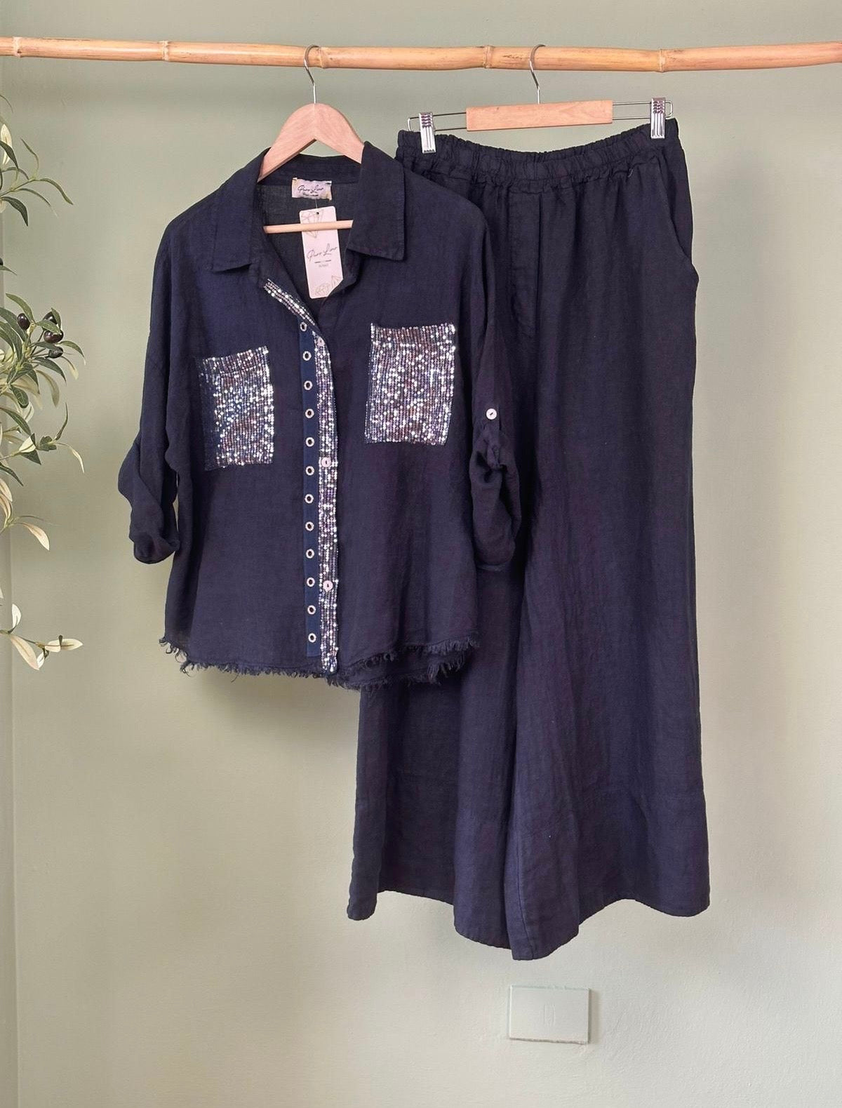 Lori Glitter Button Down Shirt