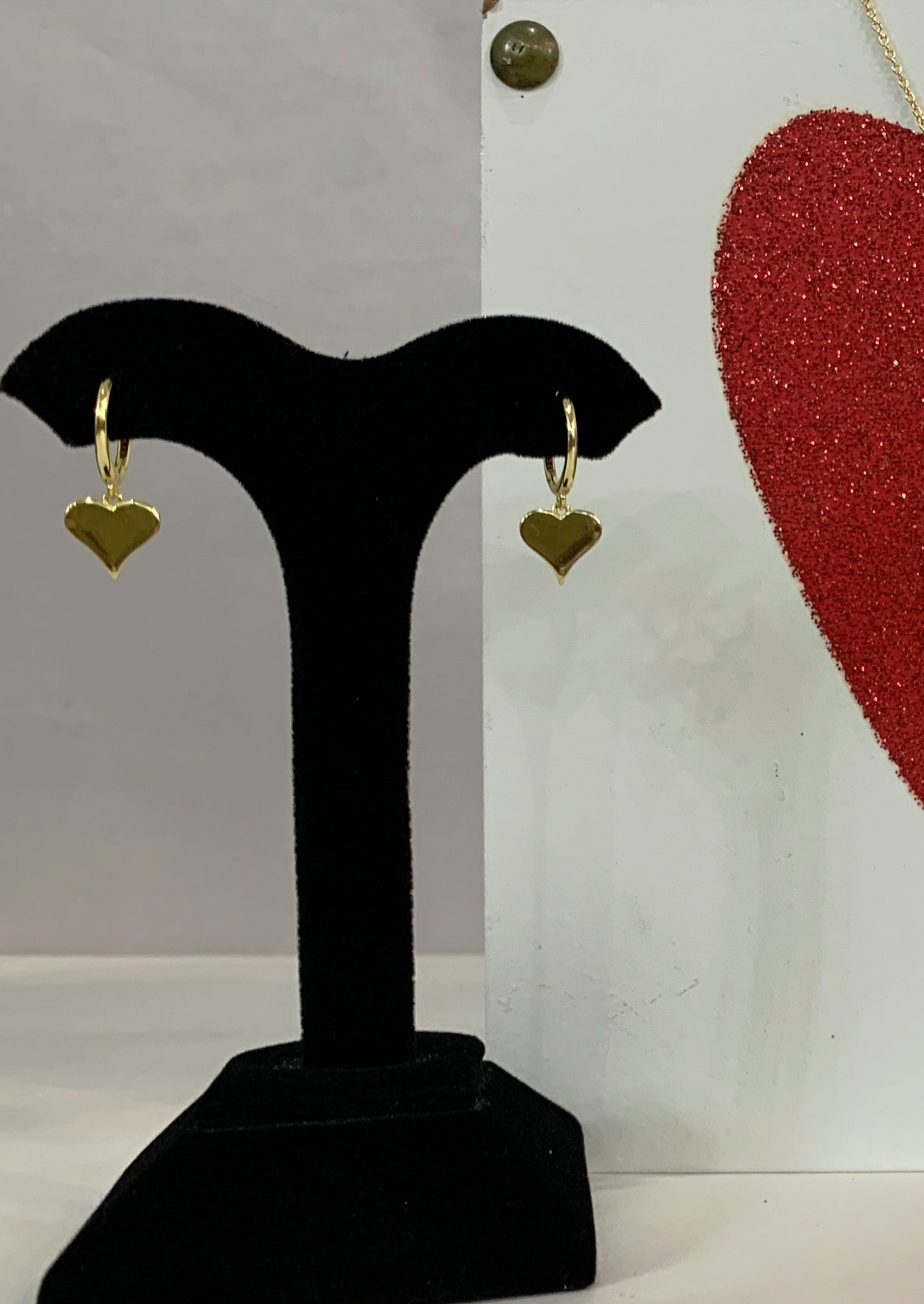 Sterling Silver Heart Hoop Earings (Assorted Colors)