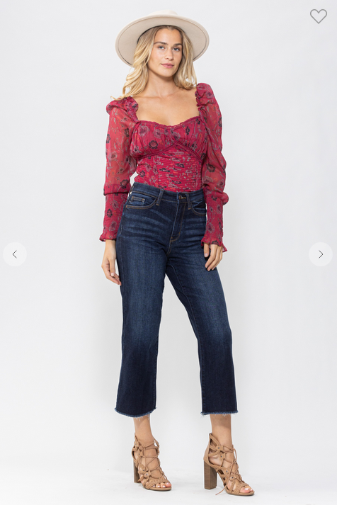 Judy High Waist Cropped Wide Leg Jeans