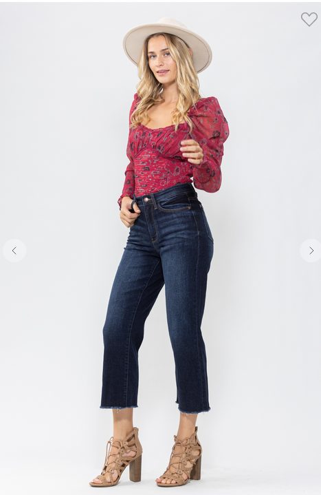 Judy High Waist Cropped Wide Leg Jeans