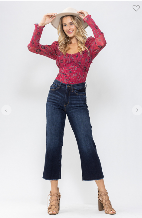 Judy High Waist Cropped Wide Leg Jeans