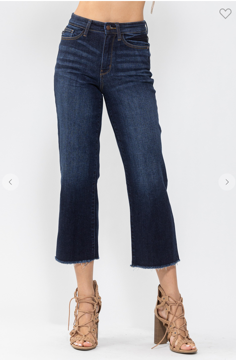 Judy High Waist Cropped Wide Leg Jeans