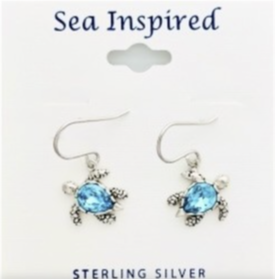 Sterling Silver Turtle Earrings