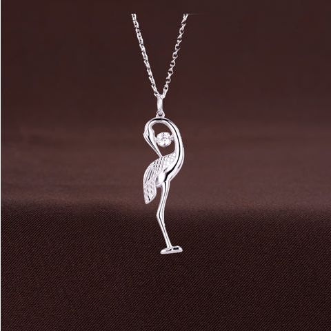 Sterling Silver Crane Necklace