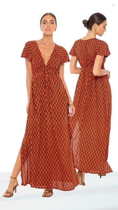 Retro Ginger Leilani Maxi Dress