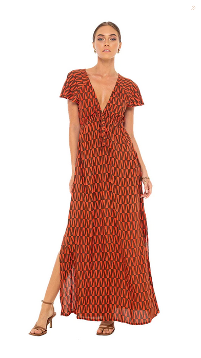 Retro Ginger Leilani Maxi Dress