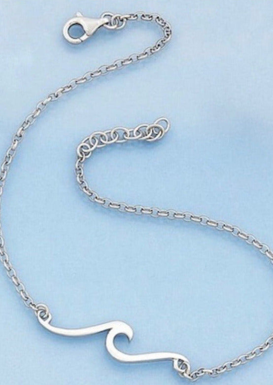 Sterling Silver Wave Necklace