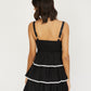 Sleeveless Tiered ZigZag Detail Mini Dress