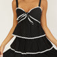 Sleeveless Tiered ZigZag Detail Mini Dress
