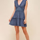 Sleeveless V Neck Ruffle Detail Dress (Assorted Colors)