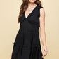 Sleeveless V Neck Ruffle Detail Dress (Assorted Colors)