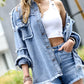 Distressed Light Wash Denim Jacket