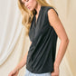 Pintucked V-Neck Modal Knit Top