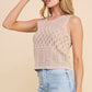 Tan Light Pointelle Sweater Tank